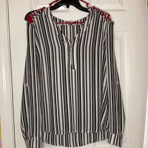 Striped long sleeve blouse